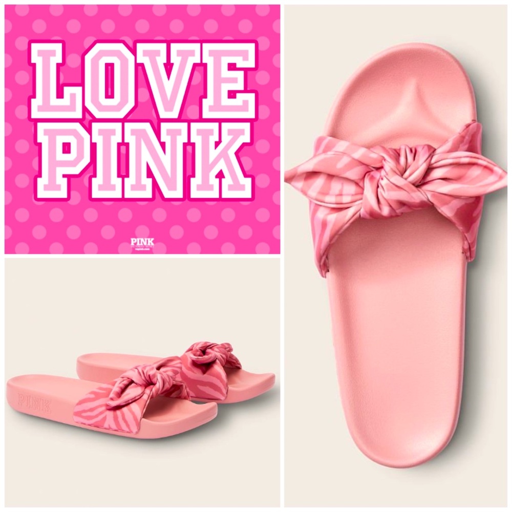 NWT Victoria’s Secret Pink Bow Slides